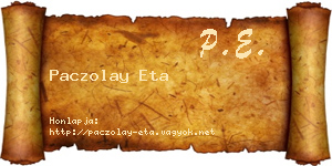 Paczolay Eta névjegykártya